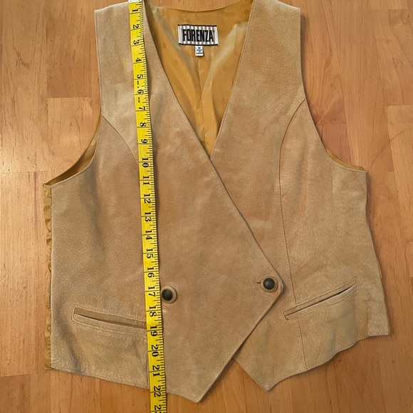 Forenza Genuine Leather Button Vest Yellow Women’s Medium - Picture 10 of 11